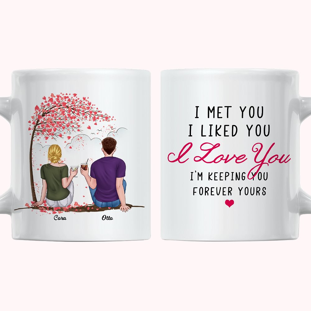Personnalisé Je t'ai rencontré Je t'ai aimé Je t'aime Couple Célébration Tasse en céramique blanche Cadeau de couple