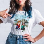 Personalised Besties Sitting On The Wooden Bridge You're My Person T-shirt Gift for Best Friend Travel Happy Birthday Gift