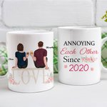 Personalized Annoying Each Other Couple Sweet Love White Ceramic Mug His and Hers Matching Couple Coffee Mugs for Office and Home