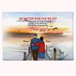 Personalized I Love You No Matter How Old We Get Sunset Poster Frameless Painting Home Decoration Birthday Valentine's Day Gift for Couple