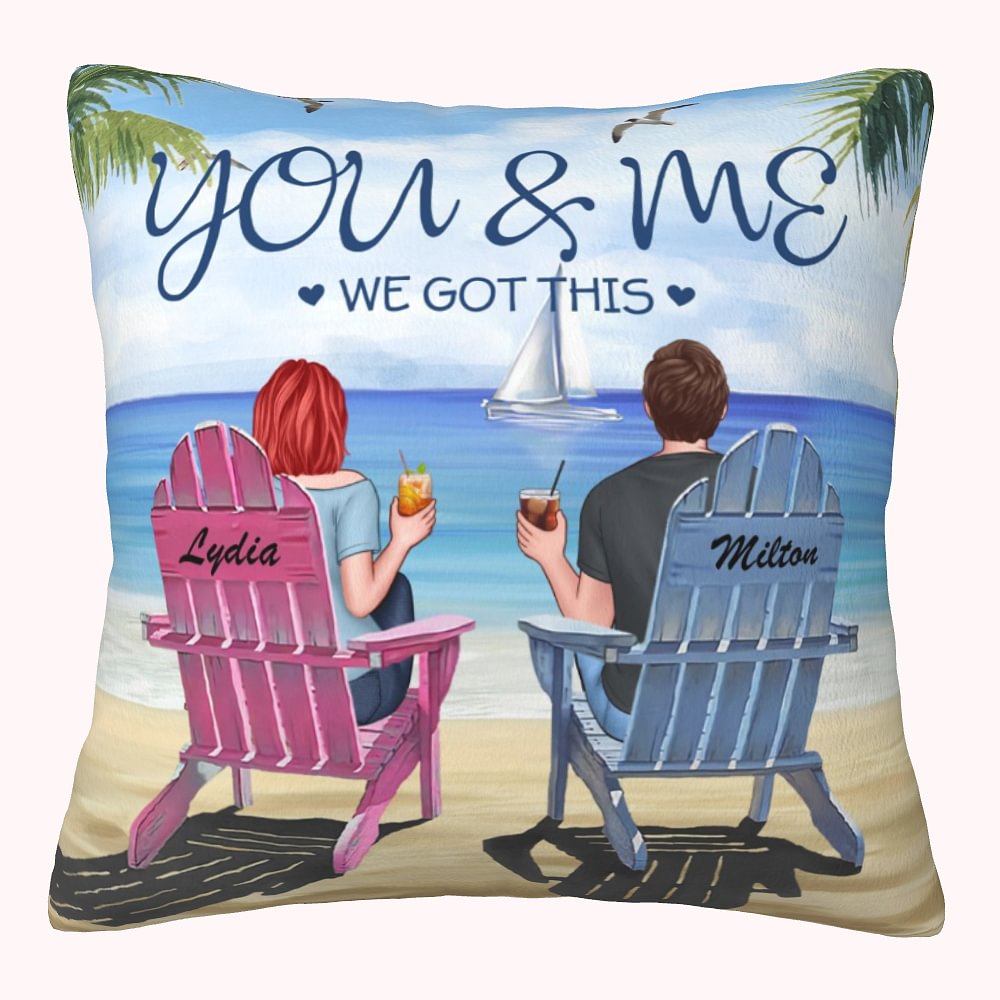 Personnalisé votre et moi nous avons ce Couple loisirs vacances d'été jeter taie d'oreiller cadeau d'anniversaire canapé décor