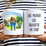 Personalized Like Mother Like Daughter Oh Crap Camping Design White Ceramic Mug Mom 11oz or 15oz