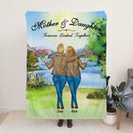 Gepersonaliseerde moeder en dochter voor altijd verbonden deken Thanksgiving Day Moederdag cadeau voor haar