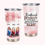 Personalized Besties Sitting Under Flowers Tree Drink 20oz Tumbler Gift for Best Friend Daily Use