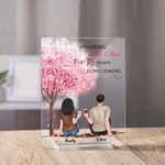 Personalizado Pareja Sentados Bajo el Árbol Flor Molesto Entre Sí Acrílico Placa Novia Regalos Casa Decoraciones