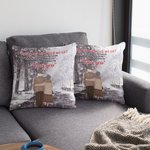 Gepersonaliseerde Husband and Wife Winter Snow I Love You Forever Kussenhoes Cadeaus voor Man en Vrouw Verjaardag Home Decoratie