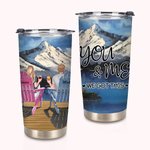 Personalizzato You and Me We Got This Coppia di montagne innevate su sedie da spiaggia Design Tumbler da 20 once Regalo di San Valentino per bevande c
