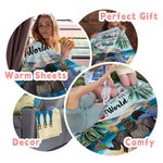 Personalized You Are the World You are A Mother Coconut Palm Beach Blanket Super Soft Mother's Day Woman's Day Birthday Gift