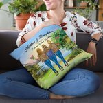 Personalisierte Mutter und Tochter Forever Linked Together Lakeside Sunset Vew Überwurf Kissenbezug Muttertagsgeschenk für Wohnzimmer