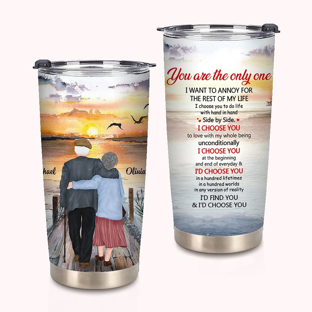 Personnalisé vous êtes le seul couple de mouette coucher de soleil gobelet de 20 oz pour boissons chaudes et froides cadeau de Noël de la Saint-Valent
