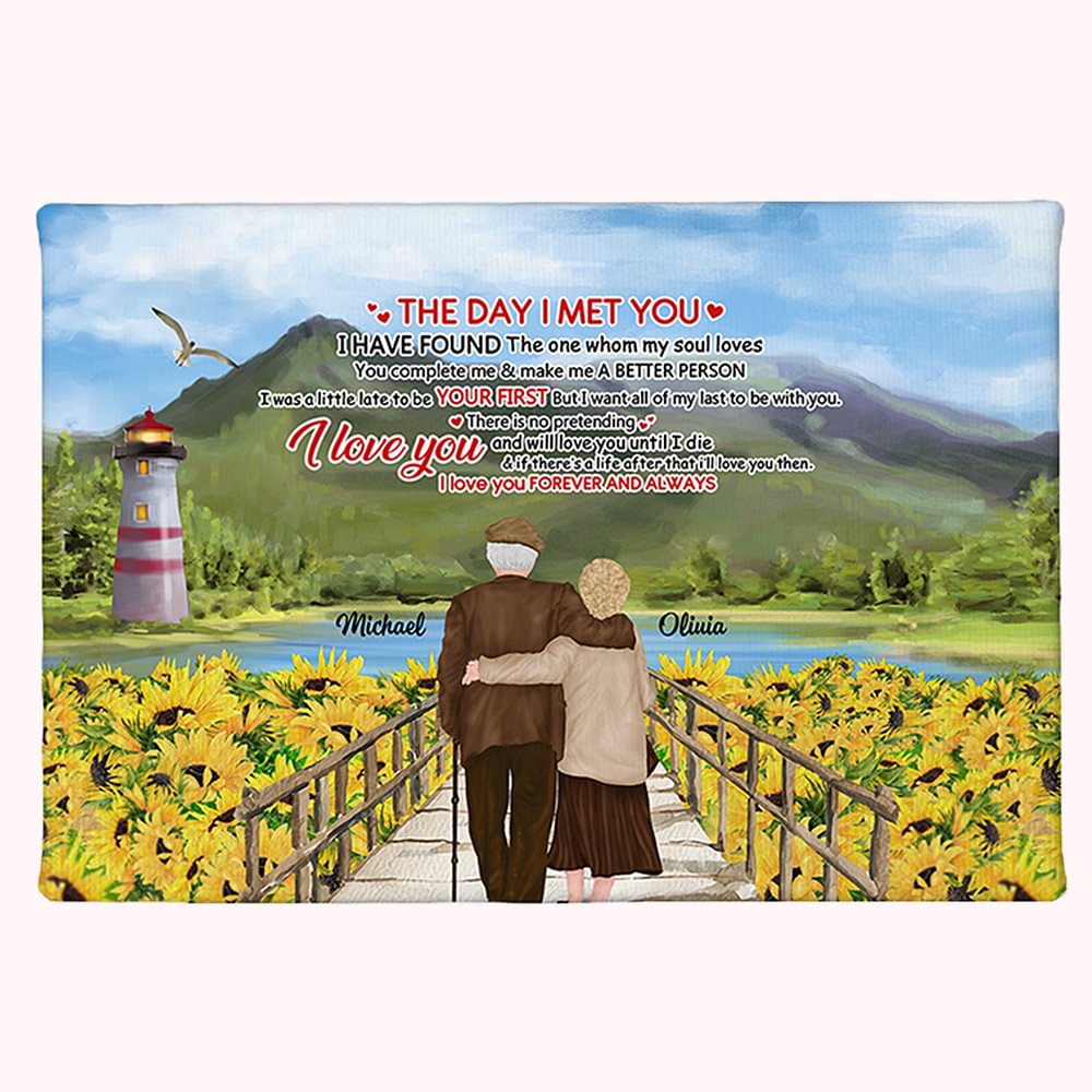Personnalisé je t'aime pour toujours tournesol vacances mouette affiche sans cadre peinture anniversaire saint valentin décoration murale