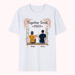 Personalizzato coppia eterna storia d'amore fiore oscillante T-shirt anniversario usura quotidiana