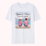 Personalized You and Me Young Couple Gradient Snow T-shirt Birthday Daily Wear