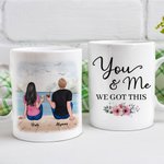 Personalised You and Me We Got This Couple Beach Vacation White Ceramic Mug Valentine's Day Coffee Mug