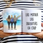 Personalized Like Mother Like Daughter Rainbow White Ceramic Mug for Mom Gifts for Daughter C-type Handle