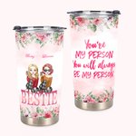 Personalised Besties Flowers Drink Cheers You're My Person 20oz Tumbler for Best Friend Gift for Her