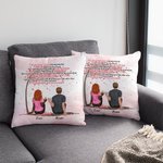 Personalisiertes Kissen, Kissenbezug, Paar, sitzend unter Baum, Blume, Jubel, Freund, Freundin, Geschenke, Sofa-Dekor