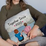 Personalized Couple Vacation Together Year Throw Pillow Cover Girlfriend Gifts Bedroom Decor