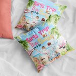 Personalised Girls Trip Love You to the Beach and Back Throw Pillow Cover Bestie Gift for Women Sofa Decor