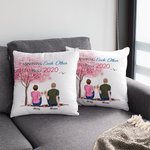 Personalised Couple Sitting Under Tree Annoying Each Other Throw Pillow Cover Gifts for Couple Living Room Decor