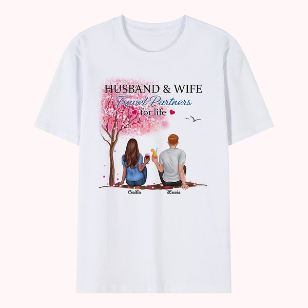 Maglietta personalizzata per il compleanno di Marito e Moglie che viaggiano insieme con amore per sempre