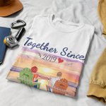 Personalized Together for Years Sunset Summer Beach Vacation Couple  T-shirt