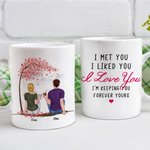 Taza de cerámica blanca personalizada I Met You I Liked You I Love You Couple Celebration Regalo de pareja