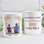Esposo y Esposa Personalizada Pareja Cheers Love Taza de Cerámica Blanca Regalo de Pareja 11oz o 15oz