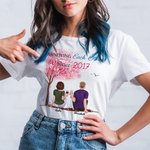 T-shirt personnalisé d'arbre de jeune couple d'amour éternel anniversaire