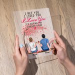 Personalized Couple Sitting Under Tree Flower I Met You I Love You Acrylic Plaque Christmas House Decorations