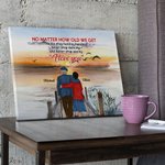 Personalized I Love You No Matter How Old We Get Sunset Poster Frameless Painting Home Decoration Birthday Valentine's Day Gift for Couple