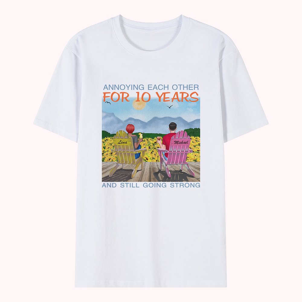 T-shirt Tournesol personnalisé pour couple, s'ennuyant l'un l'autre depuis des années et toujours aussi fort