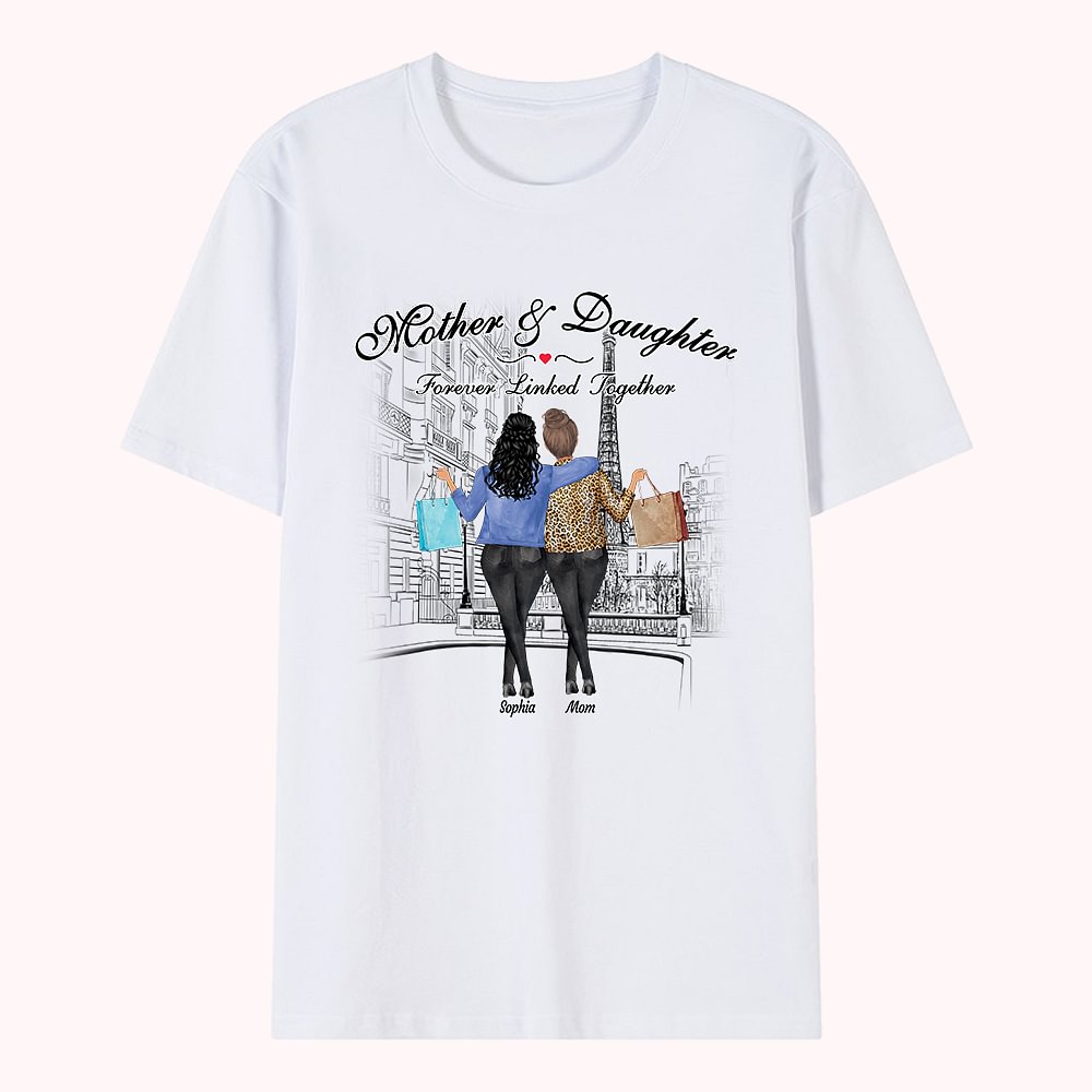 T-shirt personnalisé Forever Mother And Daughter Love Never Separates Chat