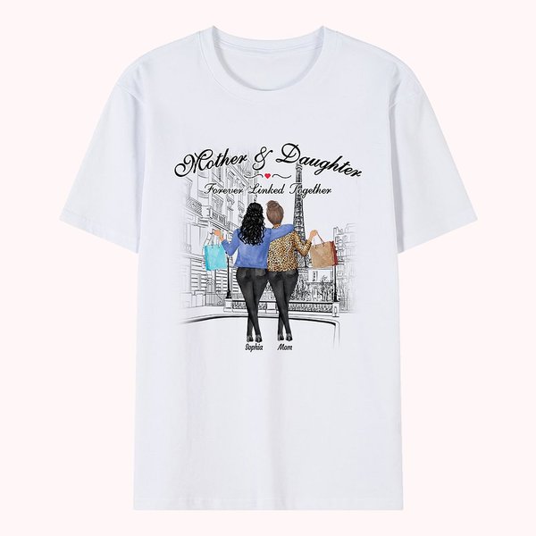 Personalisierte für immer Mutter und Tochter Liebe trennt nie Chat T-Shirt