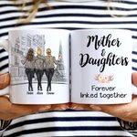 Personalized Mother and Daughter Forever Linked Together White Ceramic Mug Mother Daughter Mug for Office and Home