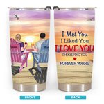 Personnalisé I'm Keeping You Forever Yours Seaside Sunset This Couple on Chairs 20oz Tumbler Valentine's Day Gift Daily Use