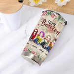 Personalised Best Friend Besties Cheers Flowers To My Besties 20oz Tumbler Gift for Long Distance Friend