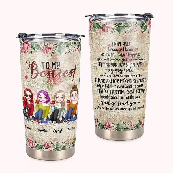 Best Friend Cheers Flowers Besties 20oz Tumbler