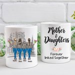 Personalized Mother and Daughter Forever Linked Together White Ceramic Mug Mother Daughter Mug for Office and Home