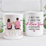 Gepersonaliseerde i Met You I Liked You Koppel Sweet Memory Witte Keramische Mok Verjaardagscadeau voor Kantoor en Thuis