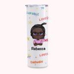Personalized Reward Children Encourage Back to School Line Graffiti Cute Elements Straight Skinny Tumbler Anniversaries Reusable Water Bottle