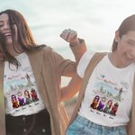 Personalized Girlfriend Friendship Travel Airplane T-shirt Birthday Daily Wear