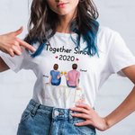 Personalised  Couple Eternal Love Flower T-shirt Valentine's Day Basic Unisex T-Shirt