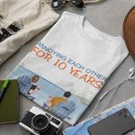 Gepersonaliseerd Memory Date Couple Strand Zomer Vakantie Reizen T-shirt Valentijnsdag Dagelijkse slijtage