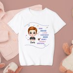 Regalo personalizzato per il ritorno a scuola Studente Ragazza Ragazzo con elementi del tavolo da disegno Bambino T-shirt Stagione scolastica