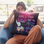 Personalizzato Girls Trip I Love You to the Beach and Back (Viaggio delle ragazze che ti amano fino alla spiaggia e ritorno), cuscino di copertura Bes