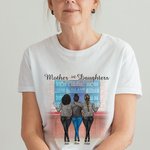 Personlig mor och dotter Vänner för alltid Skyltfönster Bakgrund Blommor T-shirt Mors dag