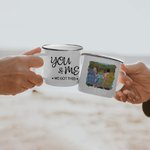Gepersonaliseerde You and Me We Got This Vacation koppel Bos emaille mok met handvat Verjaardag Kerst Koppels