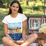 Gepersonaliseerd Zonnebloem Zomer Vakantie Paar Reizen T-shirt voor Verjaardag Verjaardagscadeau