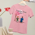 Gepersonaliseerd Jong Liefhebbend Paar Samen Vrolijk T-shirt Verjaardag Dagelijks Dragen